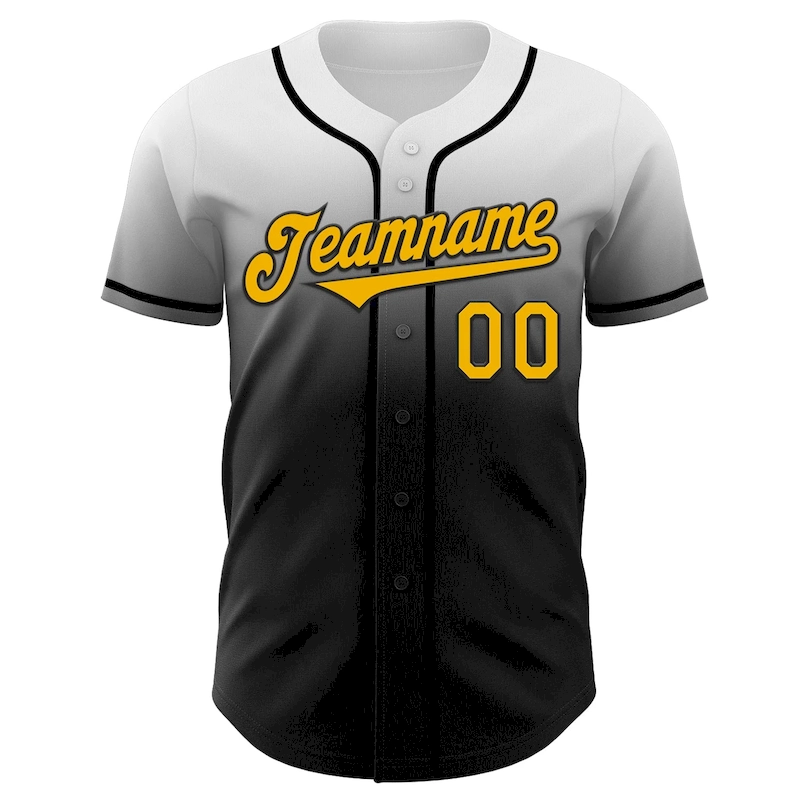FadeFashion1004-1.webp Custom White Gold-Black Authentic Fade Fashion Baseball Jersey - Image 2